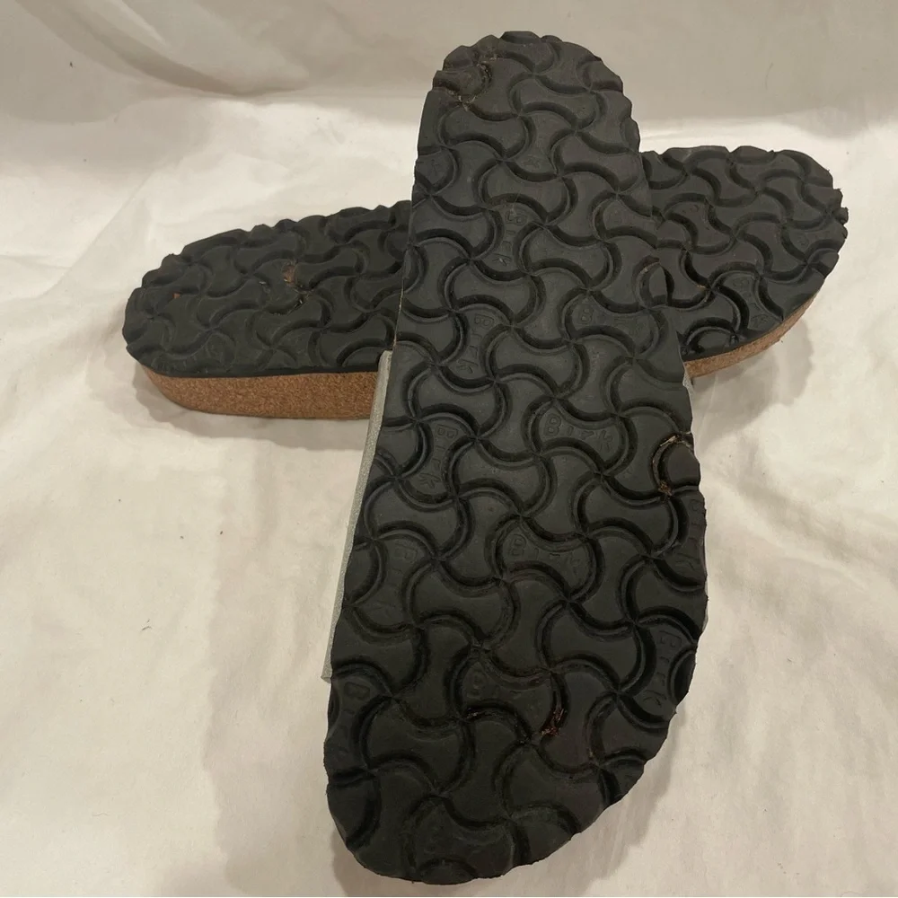 Birkenstock Silver Glitter Madrid Slide Sandals - Picture 6 of 7
